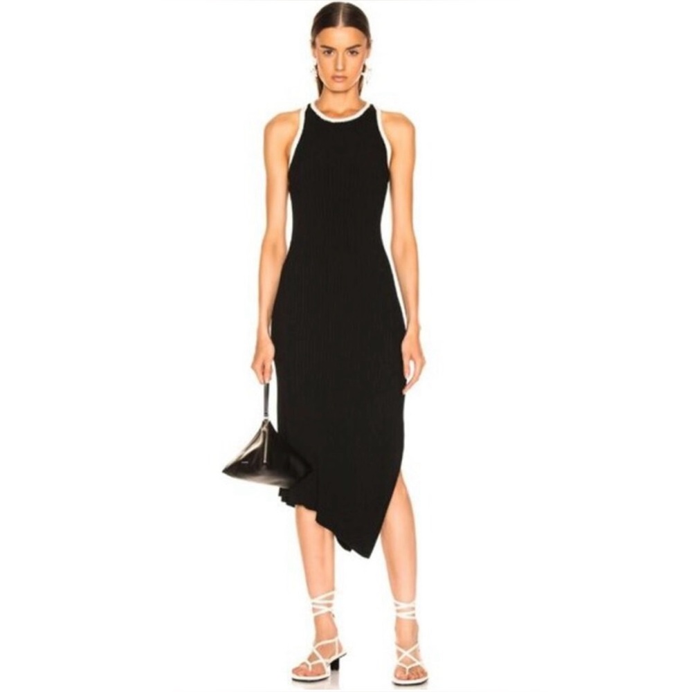 A.L.C. Annina Rib Knit Midi Dress in Black Size Medium